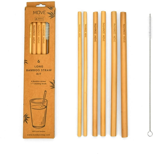 Reusable BAMBOO Drinking Straws Choose From 7" 11" Long Natural